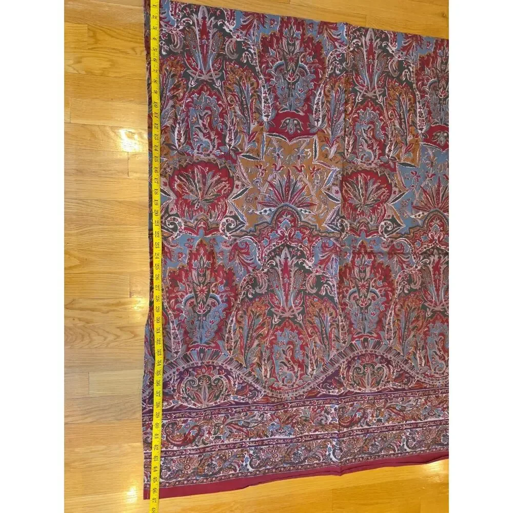 VTG Ralph Lauren Serengetti Red Floral Paisley Flat Sheet Full Cottagecore